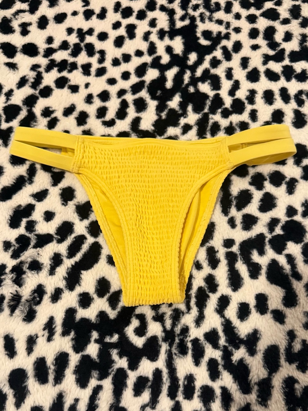 Abercrombie & Fitch Yellow Smocked Bikini Bottom